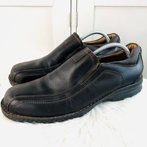 Dockers Prostyle Dark Brown Leather Agent Bicycle Toe Mens Loafers Shoes Size 12